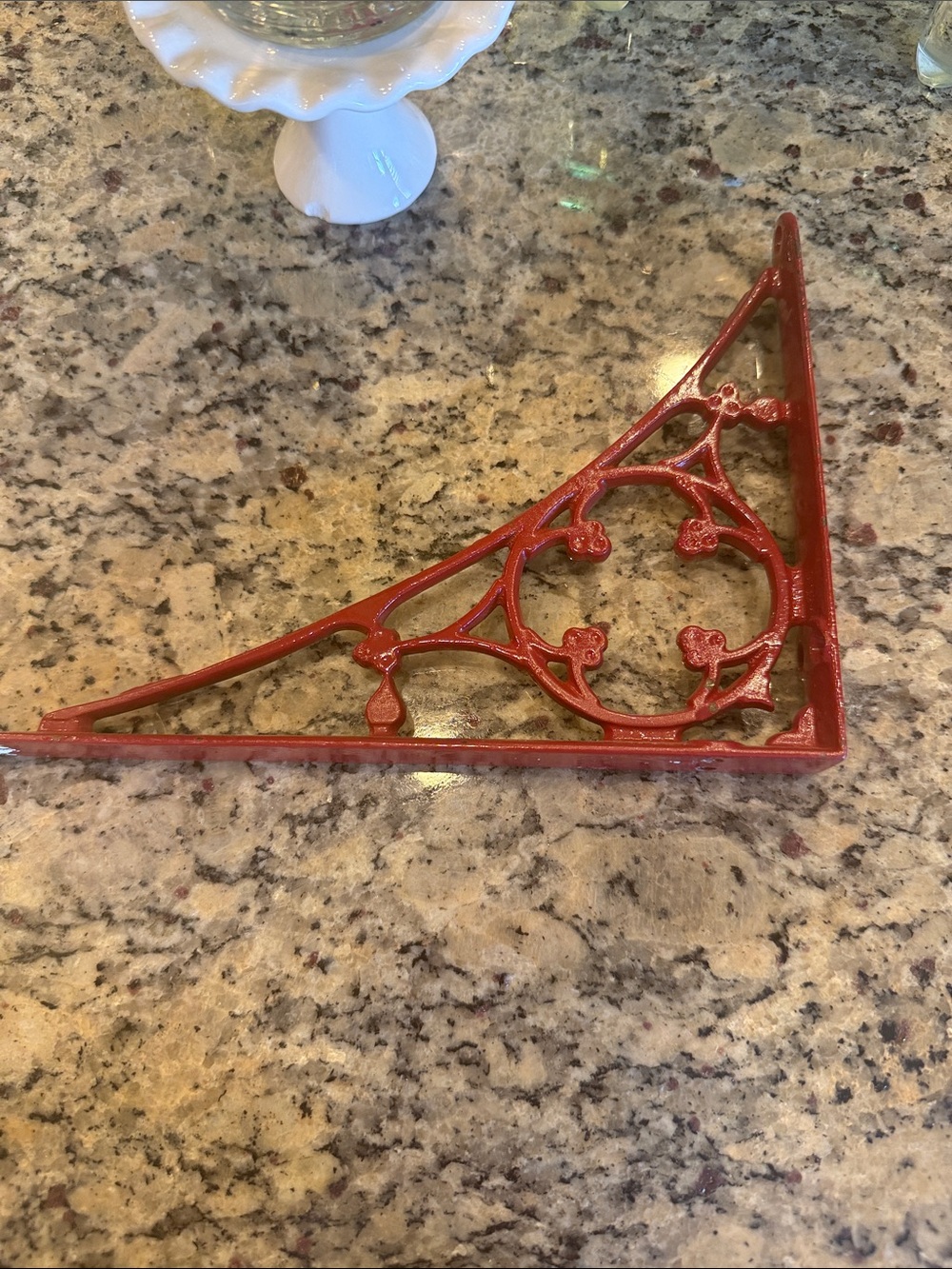 Antique Red Cast Iron Corner Bracket - Home Accents